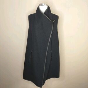 VSP VS Patelier 100% Wool Vest Leather Trim IT 44 Buckle Closure